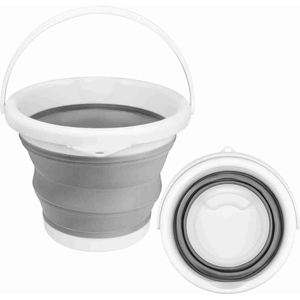 Pieghevole 10L (2.6 gallone) portatile secchio di plastica manico pieghevole Design pieghevole per interni esterni campeggio autolavaggio per uso domestico mocio per uso domestico - Product Image 1