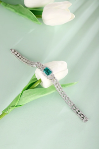 Premium Women's 925 Silver Emerald Cut Diamond <b>Bracelet</b> With IGI Certified Lab grown Diamonds For Wedding Occasion - Product Image 4