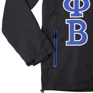 Veste coupe-vent noire Zeta Phi Beta légère à fermeture éclair avec lettres grecques, résistante à l'eau, manteau d'extérieur pour sororité - Product Image 3