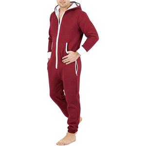 Mens <b>Jumpsuit</b> Onesie Rompers Drawstring Hooded Full Zip One Piece <b>with</b> <b>Pockets</b> - Product Image 6