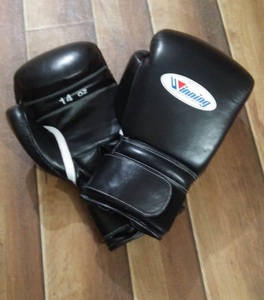 Guantes de Boxeo Sanda Personalizados de Piel de Vacuno Premium con Cierre de Velcro y Correa Ajustable para Adultos - Product Image 3