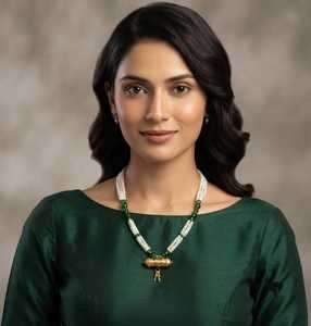 Conjunto de Collar con Colgante Dholna Chapado en Oro Estilo Vintage, Joyería Étnica Punjabi para Novias, Bodas y Fiestas, Venta al Por Mayor - Product Image 3