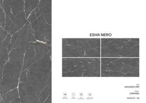 Elegantes azulejos de porcelana tallada de alta gama, tamaño 600x1200, formato grande para pisos y paredes, para diseño de interiores de lujo. - Product Image 4