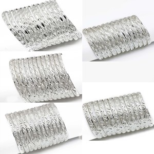 Wholesale Mix Design 14K 18K 24K Gold Plated Silver Plated 3 Tone Plated Brass Bangles Set, Traditional Bangles, Fashion Bangles - Product Image 4