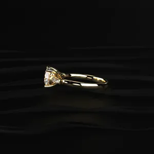 Anillo de Diamante de Corte Redondo, Anillo de Diamante Cultivado en Laboratorio de 14K, Joyería Fina, Anillo de Diamante Duradero, Claridad VVS-VS, Anillo de Diamante con Certificado IGI - Product Image 5