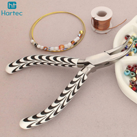 Pince à bijoux tendance à poignée rayée, à bec coudé, outil de précision pour la mise en forme et le pliage de fils, outils à main pour le bricolage et l'artisanat