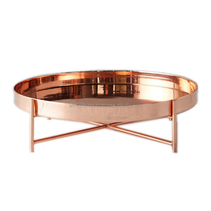 Copper Plain Copper <b>Tray</b> with Handle Decorative Home <b>Table</b> Serving <b>Tray</b> Restaurant Serving <b>Tray</b> <b>Round</b> Shape Pure - Product Image 6