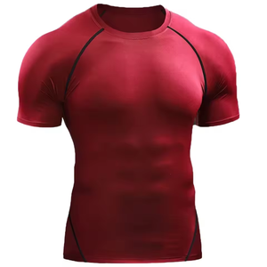 Compression T-shirt Men Summer Sportswear Front Long Sleeve High Quality Quick Dry Eco-Friendly Breathable Athletic Gym T-Shirt - Product Image 1