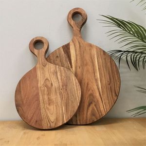 Planche de service ronde en bois - Passe au lave-vaisselle, non toxique, facile à nettoyer - Product Image 2