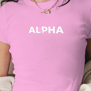 Camiseta corta de moda para mujer ALPHA con silueta muscular - Product Image 1