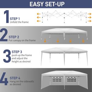 Pratica Tenda da Campeggio Bianca 3 X 6m con Due Finestre, Design Pieghevole Impermeabile - Product Image 5