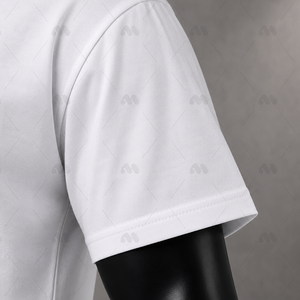 Camiseta Blanca de Manga Corta para Hombre, Cuello Redondo, Corte Regular, Algodón Tejido, Color Sólido Informal, Diseño Liso, Logotipo Frontal, 220g - Product Image 4