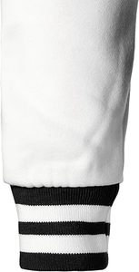 Blousons universitaires pour hommes de haute qualité, légers, à col montant, en laine d'hiver, avec manches en cuir, design optimal, devant en tissu uni - Product Image 6