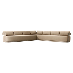 Canapé d'angle modulaire en forme de L Emma Luxury, style minimaliste, rembourré, avec coussins épais, en promotion. - Product Image 1
