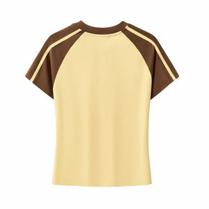 T-shirt femme à manches raglan rayées, 260 grammes, 60% coton, 40% polyester, col en V, vêtements de sport, impression personnalisée - Product Image 6