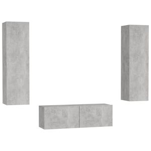 Set mobile TV 3 pezzi grigio cemento legno ingegnerizzato per soggiorno - Product Image 2