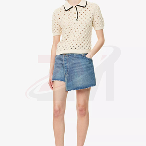 Collection de Vêtements en Denim Tendance : Hauts et Shorts en Jean Taille Haute pour Femme, Style Décontracté Streetwear - Product Image 4