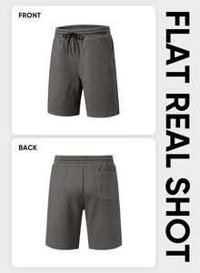 Shorts de jogging décontractés pour hommes, couleurs unies, taille élastique, séchage rapide, pour entraînement, gym et sport, avec poches arrière. - Product Image 4