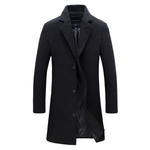 Manteau en laine de chameau pour femme, long, à simple boutonnage, col à revers, manteau d'hiver - Product Image 2