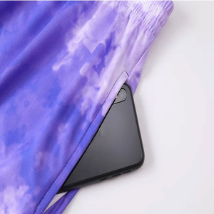 Custom Sublimated Basketball Jersey Set Crew Neck Sleeveless Gradient Purple White Quick Dry Unisex Adult Sport Wear - Product Image 5