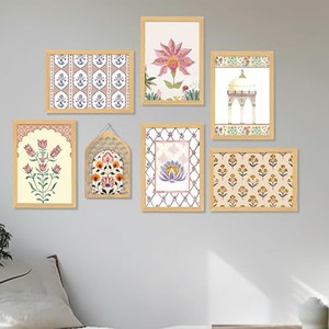 Hand-Painted Acacia Wood Mughal Folk Art Photo <b>Frames</b> Wholesale | Moradabad - Product Image 2