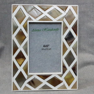 Cadre photo vintage en os naturel de haute qualité 100% naturel, avec incrustations en os MDF, pour la maison - Product Image 1