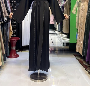 High Quality Modest Dubai Beaded Sequined <b>Long</b> Sleeve Abaya Muslim Traditional Handmade Wedding Women Breathable V Neck - Product Image 2