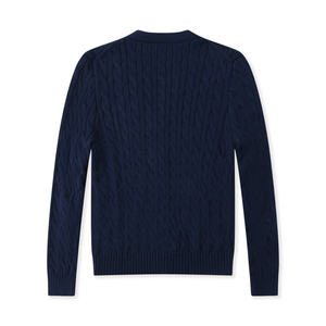 Cárdigan de Cachemira para Hombre, Color Azul Marino, Tejido de Cable, Cuello en V, Abotonado, Manga Larga, Suéter de Invierno - Product Image 3