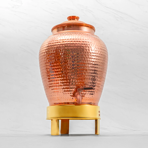Hammered Copper Eco-Friendly Water Dispenser <b>Jar</b> Lid Manual <b>Tap</b> Brass Base Modern Drink Serving Pot Bar Accessories Custom Logo - Product Image 2