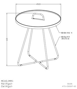 Mesa Auxiliar Moderna de Hierro con Bandeja Superior y Asa, Acabado con Recubrimiento en Polvo, Impermeable, Ecológica, Duradera, Fácil de Limpiar e Instalar, para Sala de Estar - Product Image 4