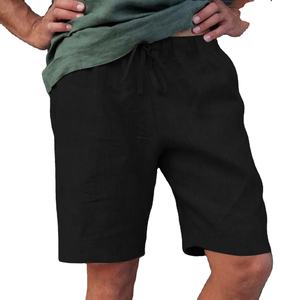 Shorts de sport décontractés pour hommes, couleur unie, taille élastique, écologiques, imperméables, respirants, en polyester/coton, pour la remise en forme, l'entraînement et la gym - Product Image 2