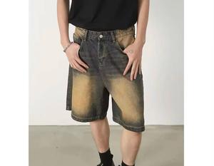 Pantalones Cortos de Mezclilla Holgados Estilo Hip Hop para Hombre, Ropa Urbana, Diseño Personalizado, Pantalones Cortos de Mezclilla Gruesa - Product Image 6