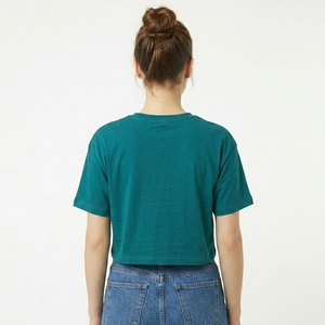 Women T-Shirt Boxy Fit Short Sleeve 100% Cotton Casual Streetwear Wholesale Custom Logo OEM Service Breathable Soft - Product Image 3