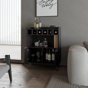 Mobile Bar per Conservazione e Esposizione Vini in Legno Wengé - Product Image 2