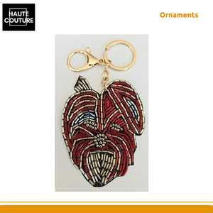 Amazing Offer on <b>Top</b> Notch Quality Made in India Festive Hanging Ornaments - <b>Maroon</b> Dog Face Keychain for Home Decor Use - Product Image 5