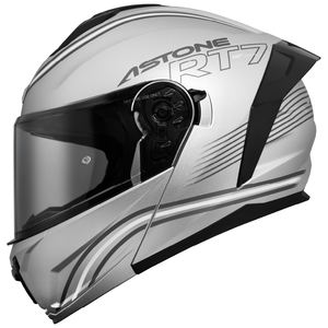 Casco Modular Abatible ASTONE HELMETS Nuevo Modelo ROCKET MATT SILVER, Seguridad ABS, con Forro Interior de Poliéster, Tallas XS-2XL RT7 - Product Image 1