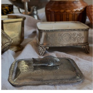 Scented Soy Wax Contemporary Brass Aluminum <b>Decorative</b> Candle Jar Jars Holder Hotel Fragrance Home <b>Table</b> <b>Decoration</b> Glass - Product Image 1