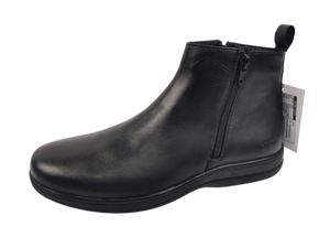 Botines de Piel Vacuna Nappa Negra con Punta Redonda, Estilo Slip-On, Suela de Goma Antideslizante, para Todas las Temporadas - Product Image 3
