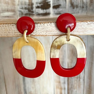 Resin <b>Earring</b> Latest New Arrival Wholesale Custom Color Horn Hoop <b>Fashion</b> <b>Earrings</b> Set Acrylic Earpiece for Women - Product Image 3
