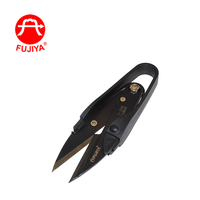 Fujiya Mini SK5 Alaşımlı Çelik Bıçaklı Ağır Hizmet Terzi Makası Kumaş Dikiş Makası-Siyah Naylon Saplı