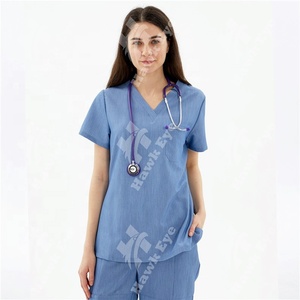 2024 Doctor Women Scrub Set manga corta moda cremallera diseño enfermería uniformes conjuntos médico Dental laboratorio prendas - Product Image 5