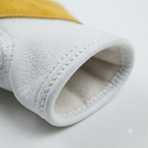 Gants de sécurité en cuir grainé de vachette Palm Patch avec manchette de sécurité, résistants à la chaleur, respirants, robustes, doux, confortables et anti-vibrations - Product Image 5