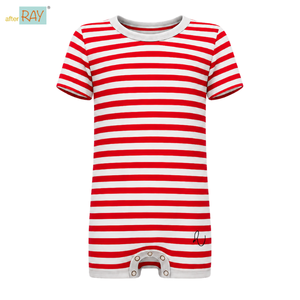 Body de Manga Corta con Cierre de Cremallera |   Ropa Sensorial Adaptable para Niños con Rayas Rojas, para Todas las Estaciones, de Algodón Suave y Elástico, Cómodo - Product Image 1