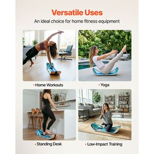 Planche d'équilibre incurvée en bois de qualité supérieure, compacte et légère, équipement d'entraînement pour adultes, compacte et légère C - Product Image 6