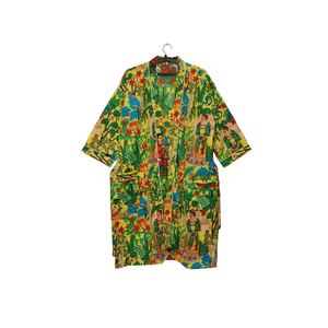 ชุดกิโมโนผ้าฝ้ายลายดอกไม้สีเขียวเซจ |   ชุดคลุมอาบน้ำแขนยาวคอวีพร้อมกระเป๋า |   ชุดนอนผู้หญิงแบบมีเชือกผูกสวมใส่สบาย - Product Image 1