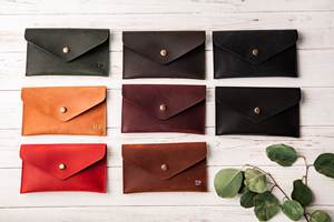 Enveloppe à monnaie en cuir véritable, protection robuste, logo personnalisé, portable, multifonction, haute qualité, couleur et taille personnalisables - Product Image 5