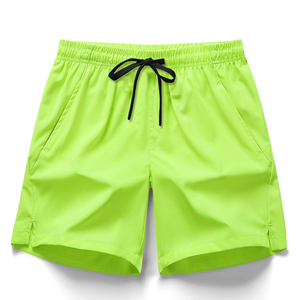 <b>Men's</b> Solid Lime <b>Green</b> Quick Dry Polyester Board <b>Shorts</b> Mid Rise Drawstring Casual Swim <b>Shorts</b> - Product Image 1