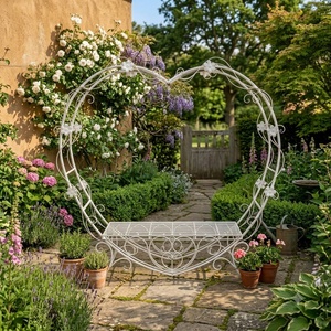 Luxury Classic European Wrought Iron 2-Seater <b>Garden</b> <b>Set</b> Hand Forged Artistic Seating Powder Coated Outdoor Park Bench - Product Image 3