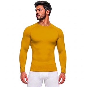 Chemise de protection UV pour homme, manches longues, couleur moutarde, séchage rapide, spandex/nylon, antibactérienne, écologique - Product Image 1