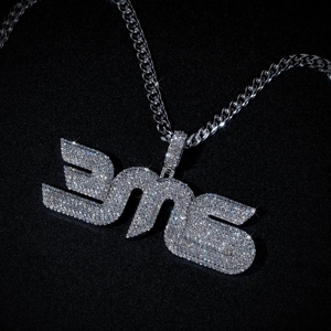 Iced Out VVS Moissanite Letter Name Pendant 925 Sterling <b>Silver</b> Custom <b>Initial</b> <b>Necklace</b> Hip Hop Jewelry Pass Diamond Tester - Product Image 2